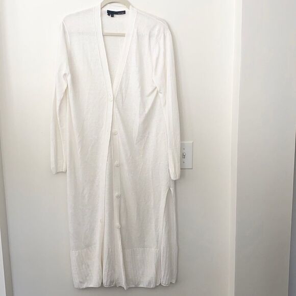 360 Long Cardigan linen Italian Yarn Sweater M - Picture 1 of 9